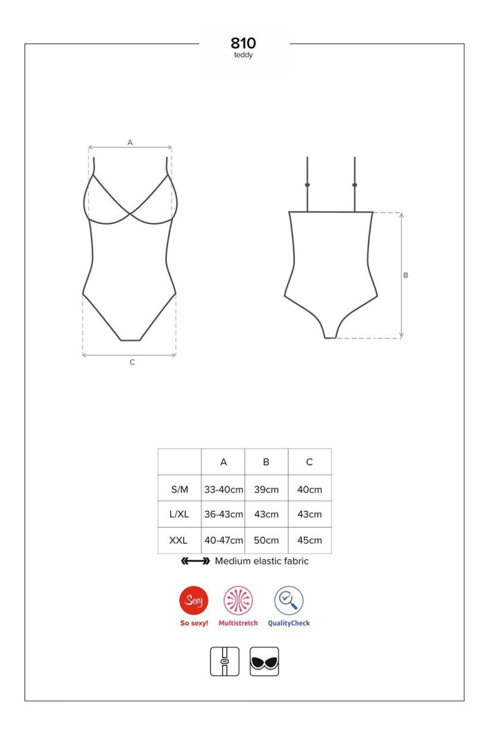 Боді мереживний Obsessive 810-TED-1