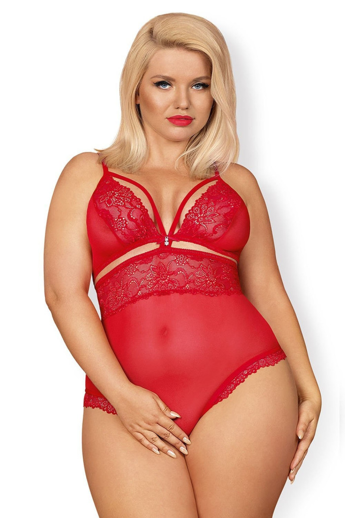 Боди с вырезом Obsessive 838-TED-3 XXL