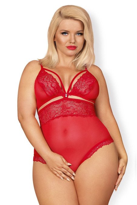 Боди с вырезом Obsessive 838-TED-3 XXL