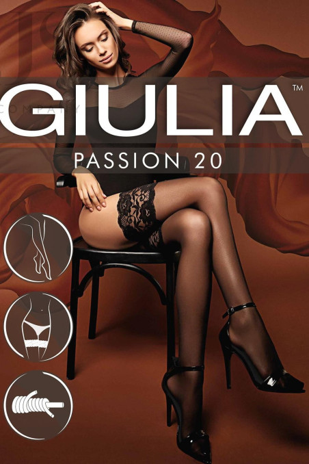 Панчохи з широкою коронкою Giulia PASSION 20