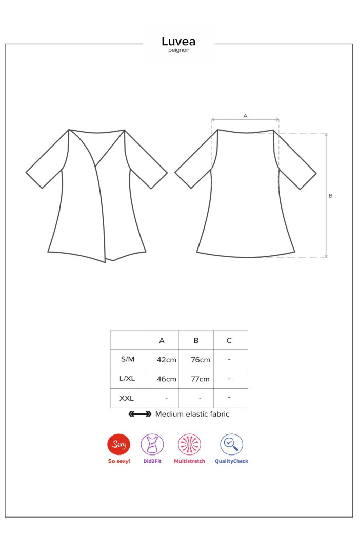 Халат сатиновый с кружевом Obsessive Luvae peignoir