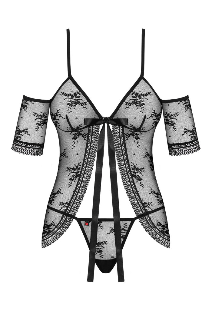 Прозорий бебідолл з трусиками Obsessive Jennifairy babydoll