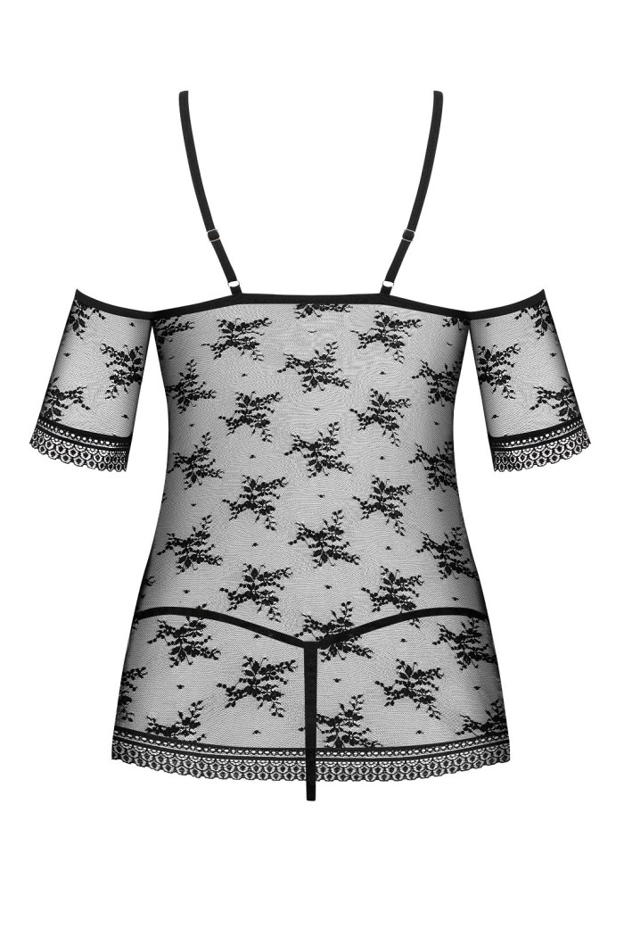 Прозорий бебідолл з трусиками Obsessive Jennifairy babydoll