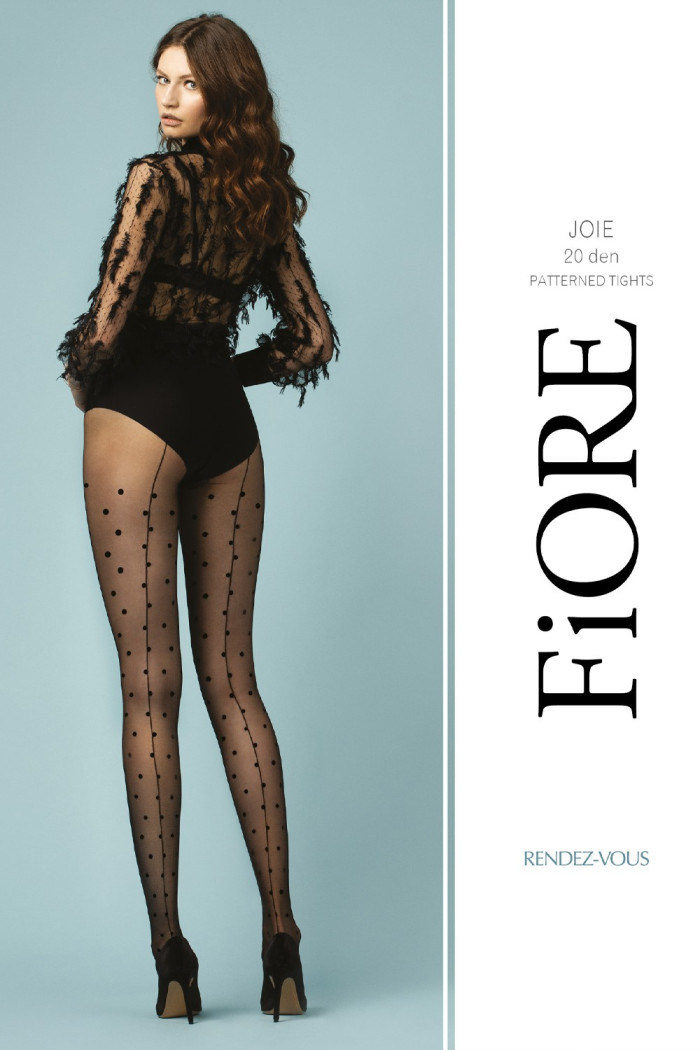 Колготки зі стрілкою-швом і горошком Fiore JOIE 20 den