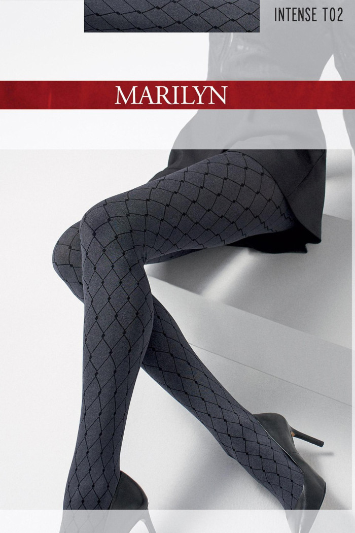 Колготки з геометричним візерунком Marilyn INTENSE T02