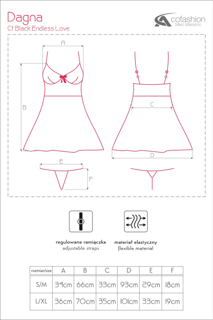 Сорочка мереживна з трусиками Cofashion Dagna