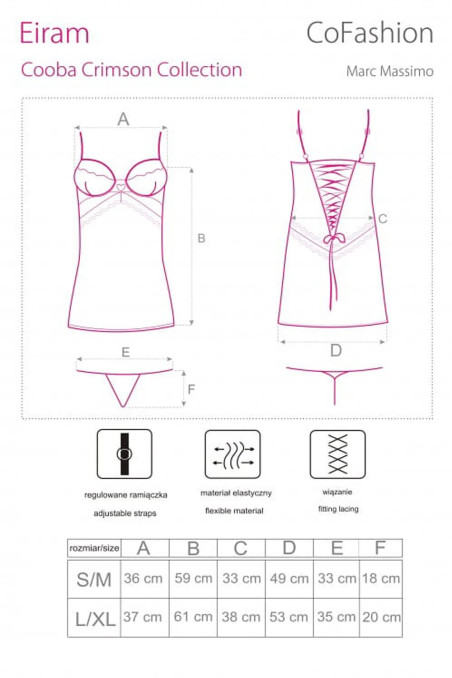 Червона сорочка напівпрозора з трусиками Cofashion Lyndsay