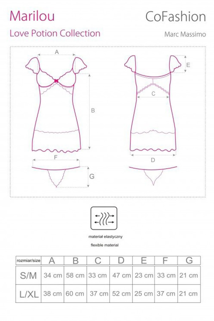 Сорочка напівпрозора з трусиками Cofashion Marilou