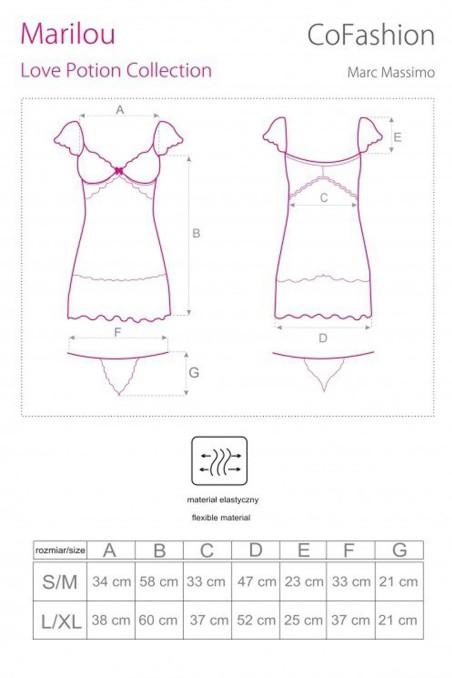 Сорочка напівпрозора з трусиками Cofashion Marilou