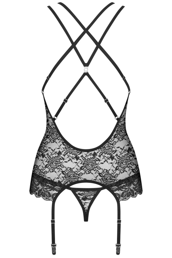 Корсет з трусиками-стрінг Obsessive 860-COR-1