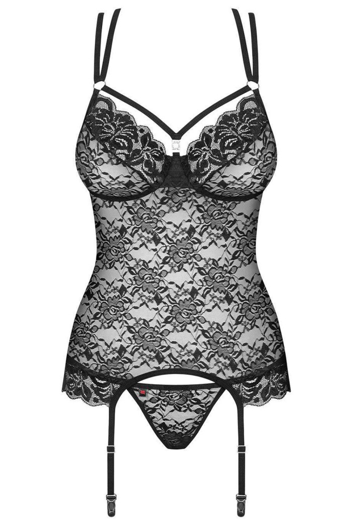 Корсет з трусиками-стрінг Obsessive 860-COR-1