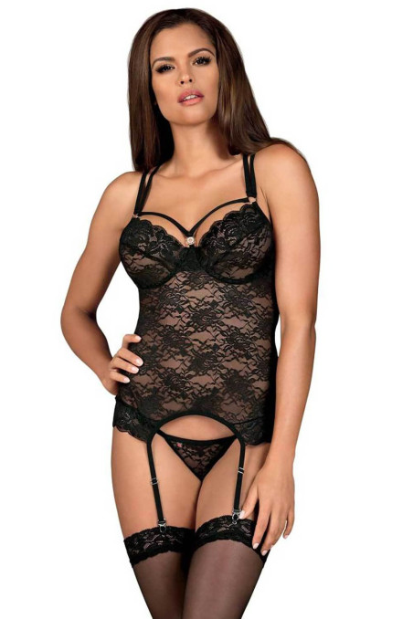 Корсет с трусиками-стринг Obsessive 860-COR-1