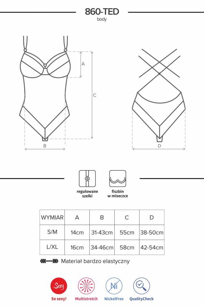 Боді мереживне Obsessive 860-TED-5
