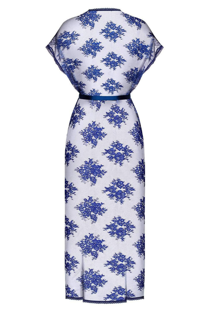 Халат довгий мереживний Obsessive Flowlace Peniuar