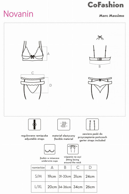 Соблазнительный комплект с подвязками для чулок Cofashion Novanin