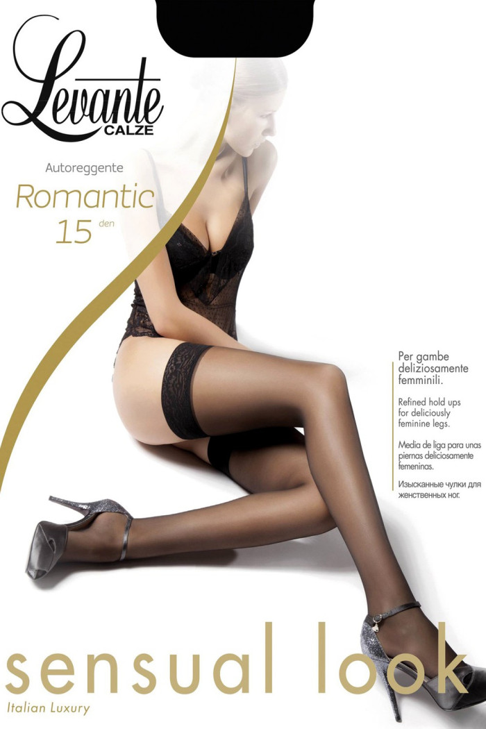 Панчохи тонкі з мереживом Levante Romantic 15 den