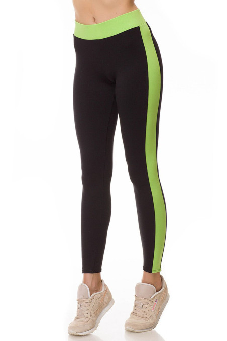 Леггинсы спортивные с зелеными вставками GIULIA LEGGINGS SPORT