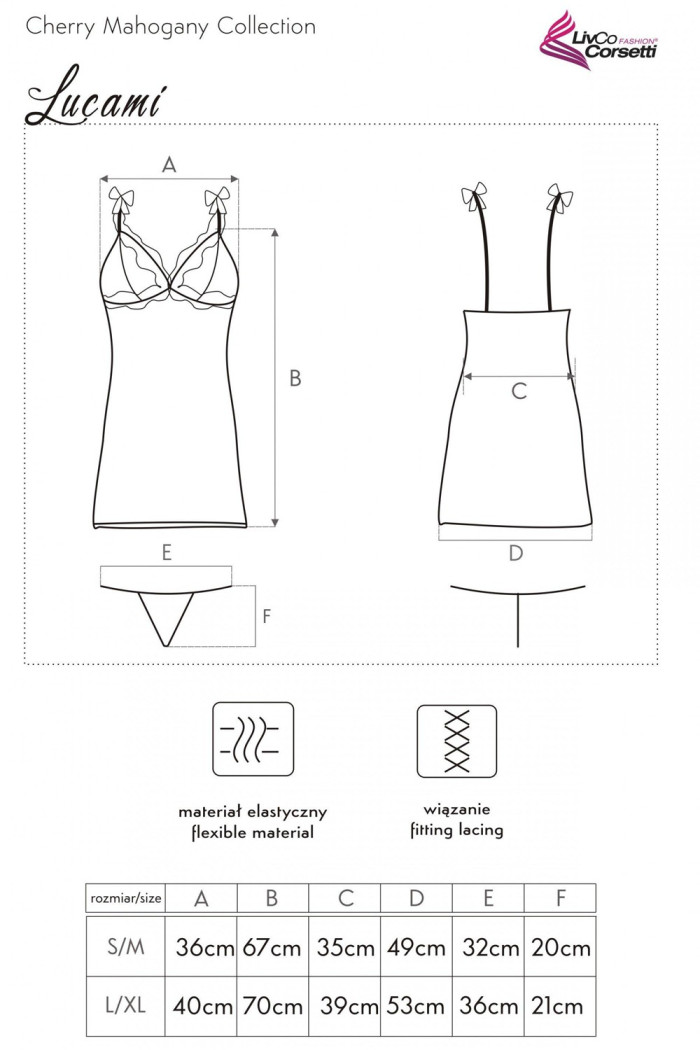Атласна сорочка з трусиками Livia Corsetti Lucami