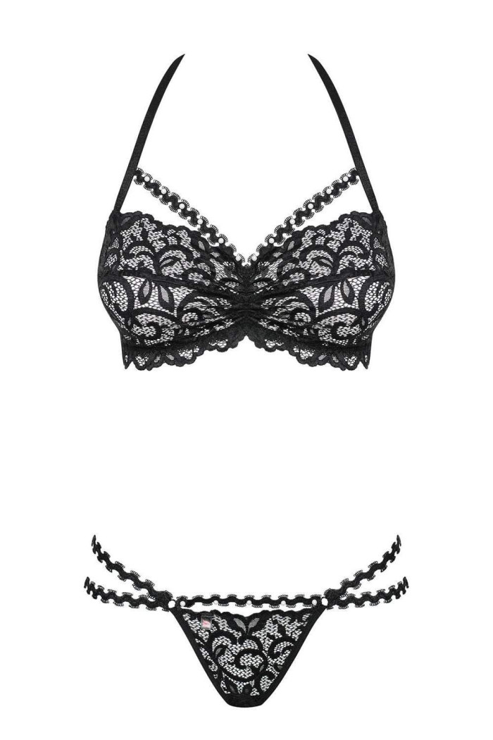 Комплект білизни мереживний з перлами Obsessive Joylace Set