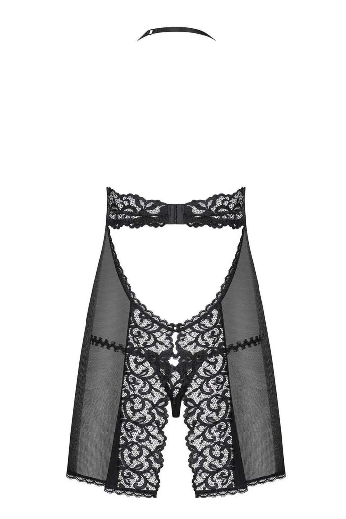 Прозорий бебідолл з відкритою спинкою Obsessive Joylace Babydoll