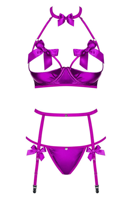 Комплект з напіввідкритим бюстом Obsessive Delishya Set