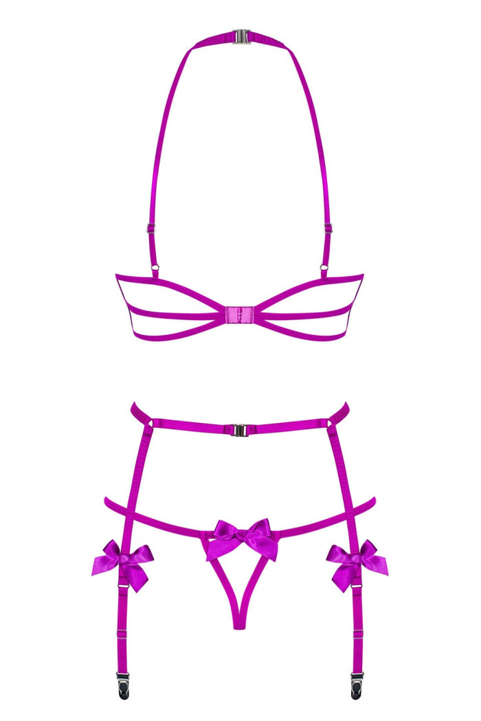 Комплект з напіввідкритим бюстом Obsessive Delishya Set