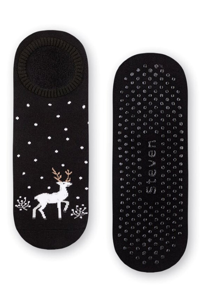 Махровые носочки-следы ABS Steven art.132 Snow Black