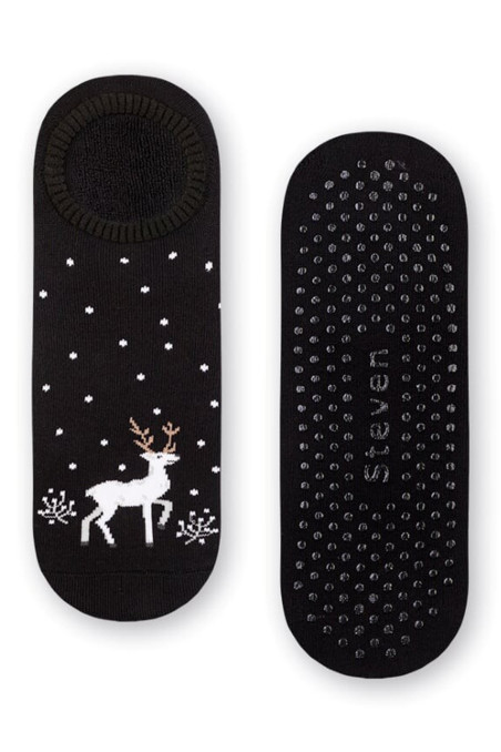 Махровые носочки-следы ABS Steven art.132 Snow Black