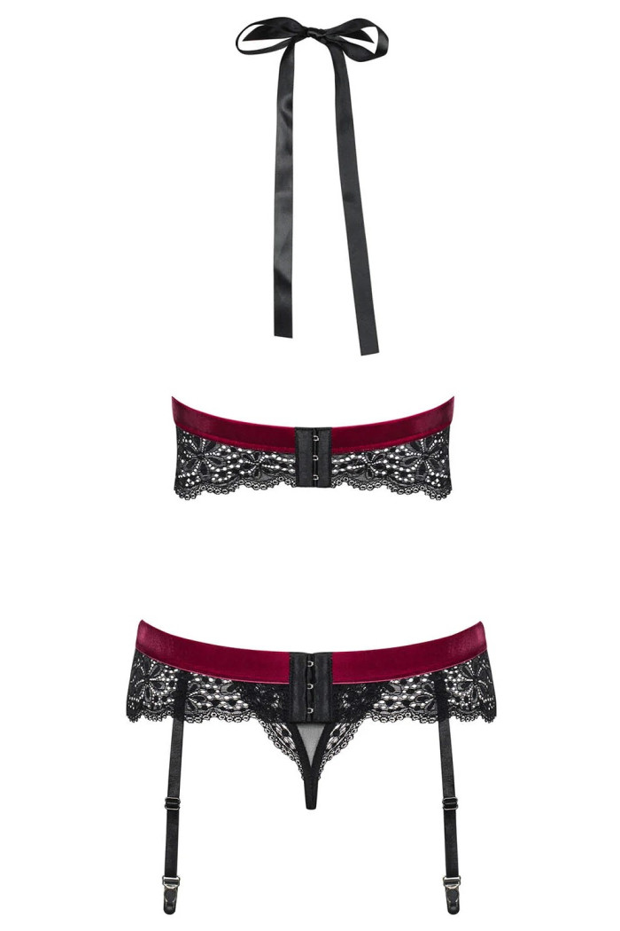 Комплект кружевной с поясом для чулок Obsessive Rossita Set