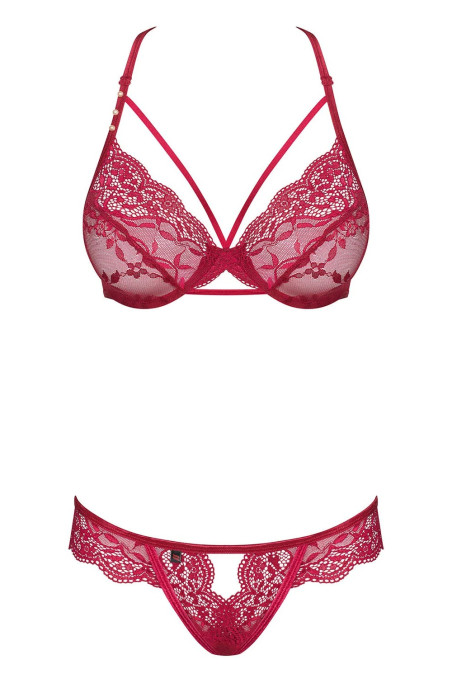 Комплект мереживний з перлами Obsessive Ivetta Set
