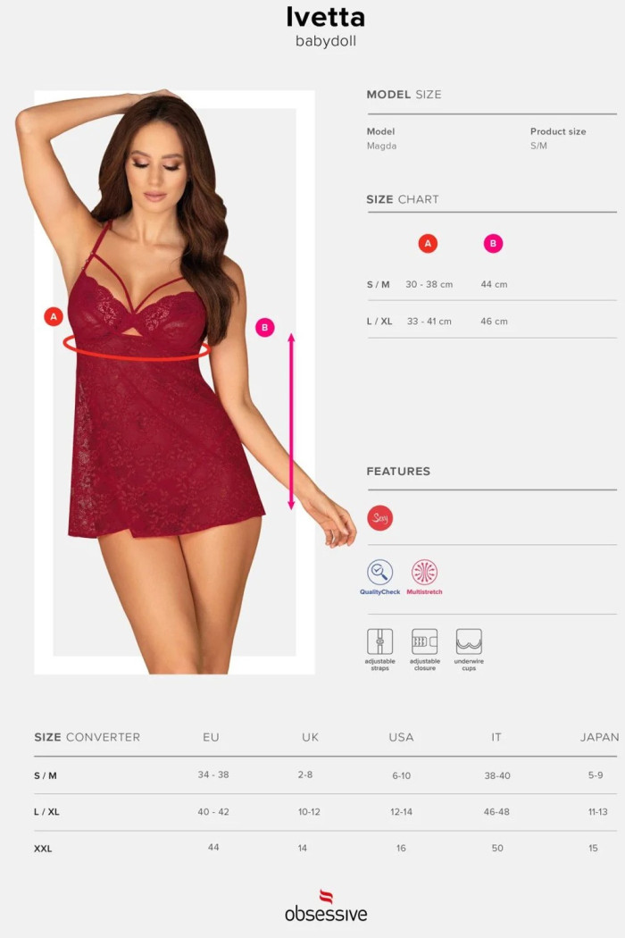 Прозорий бебідолл з трусиками Obsessive Ivetta