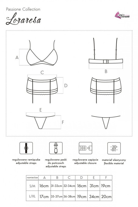 Мереживний комплект з поясом Livia Corsetti Loraresa