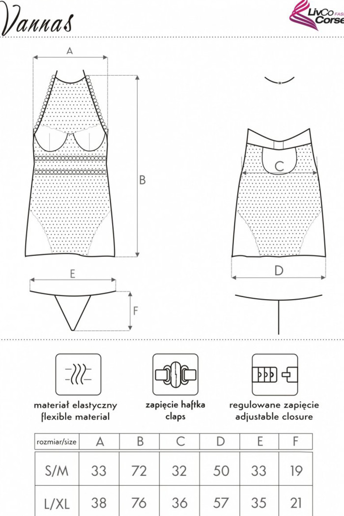 Сорочка прозора з трусиками Livia Corsetti Vannas