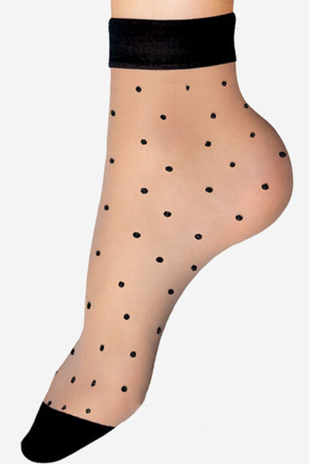 Носочки телесные в горошек Lores Pois Neri 20d