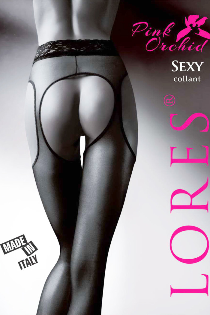 Панчохи-колготи з мереживним поясом LORES Pink Orchid 20d