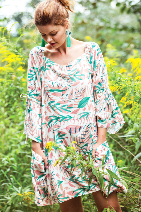 Летнее домашнее платье с цветочным принтом Key LHD 950 A21