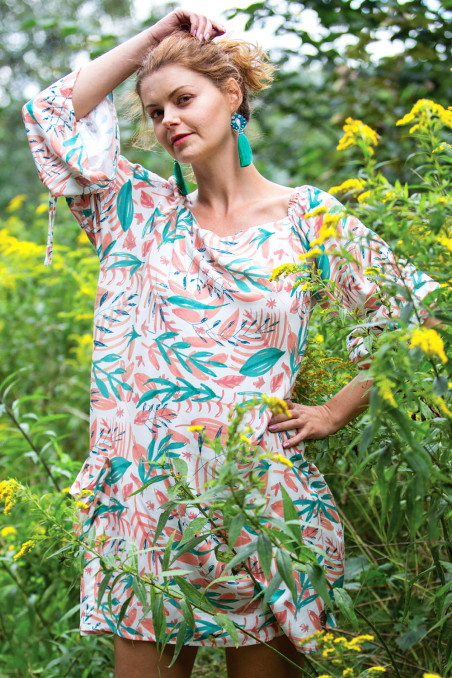 Летнее домашнее платье с цветочным принтом Key LHD 950 A21