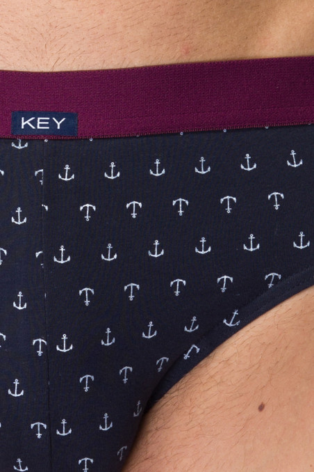 Хлопковые мужские трусы-слип с принтом KEY MPP 810 A21 (2 шт)