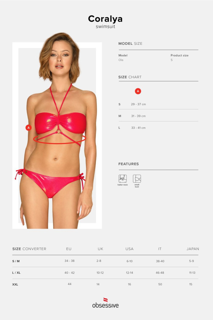 Купальник-бікіні роздільний на зав'язках Obsessive Coralya