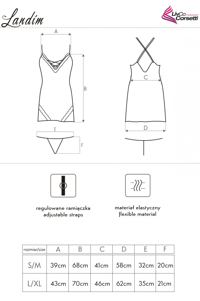 Сорочка атласная с трусиками Livia Corsetti Landim