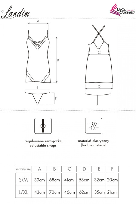 Сорочка атласная с трусиками Livia Corsetti Landim