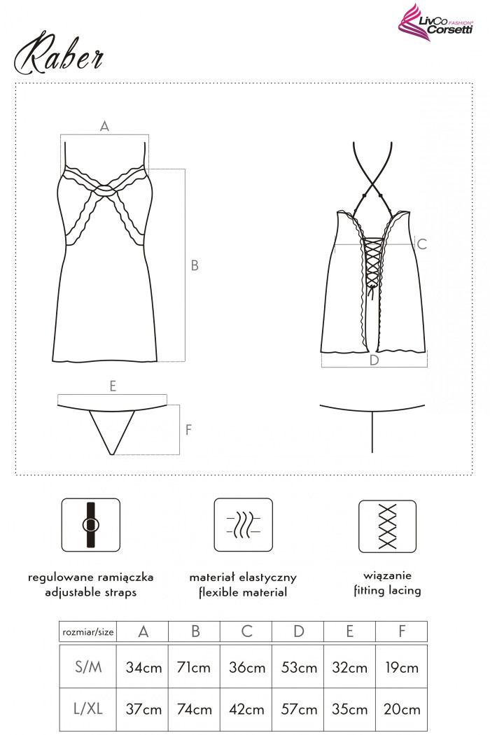 Сорочка атласная с трусиками Livia Corsetti Raber