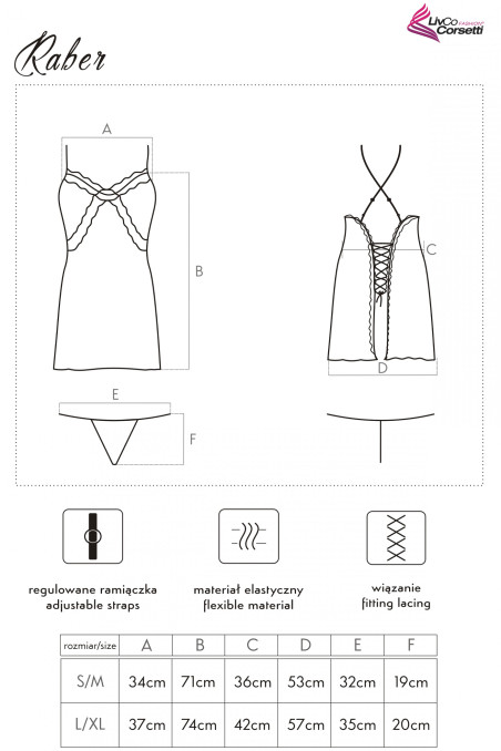 Сорочка атласная с трусиками Livia Corsetti Raber
