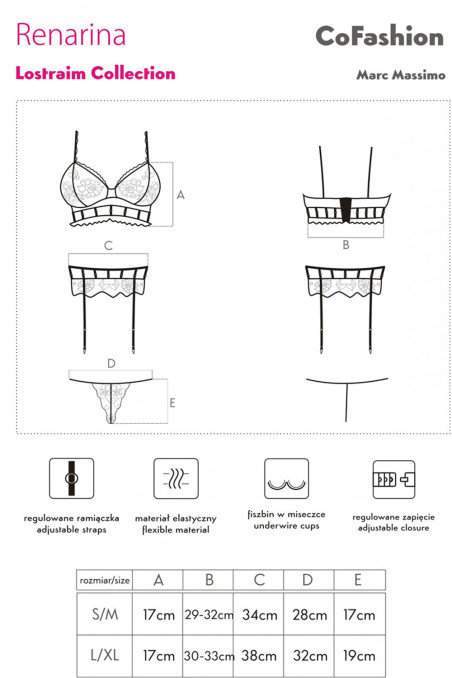 Кружевной комплект с поясом для чулок Cofashion Renarina