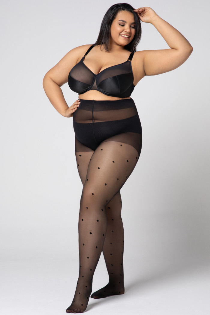 Колготки большого размера с принтом Mona Diamond Rain 30 den