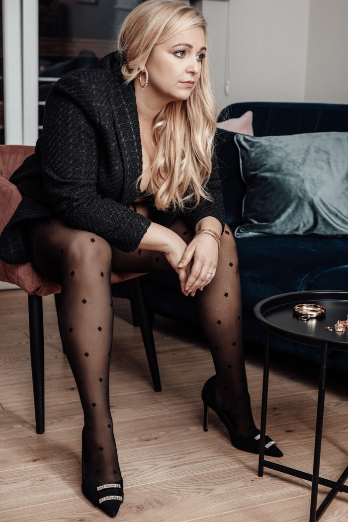 Колготки большого размера с принтом Mona Diamond Rain 30 den