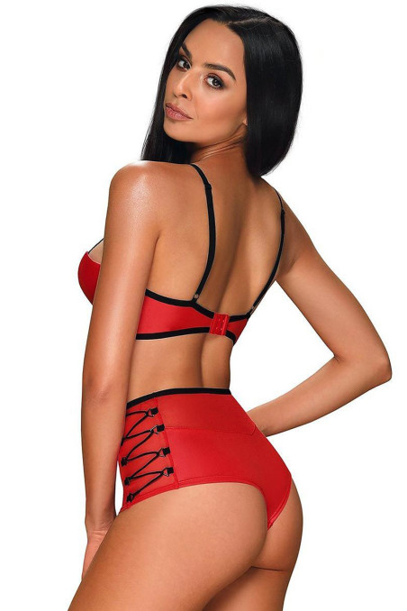 Комплект под кожу Obsessive Leatheria Red