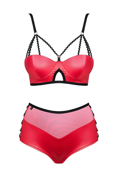 Комплект под кожу Obsessive Leatheria Red