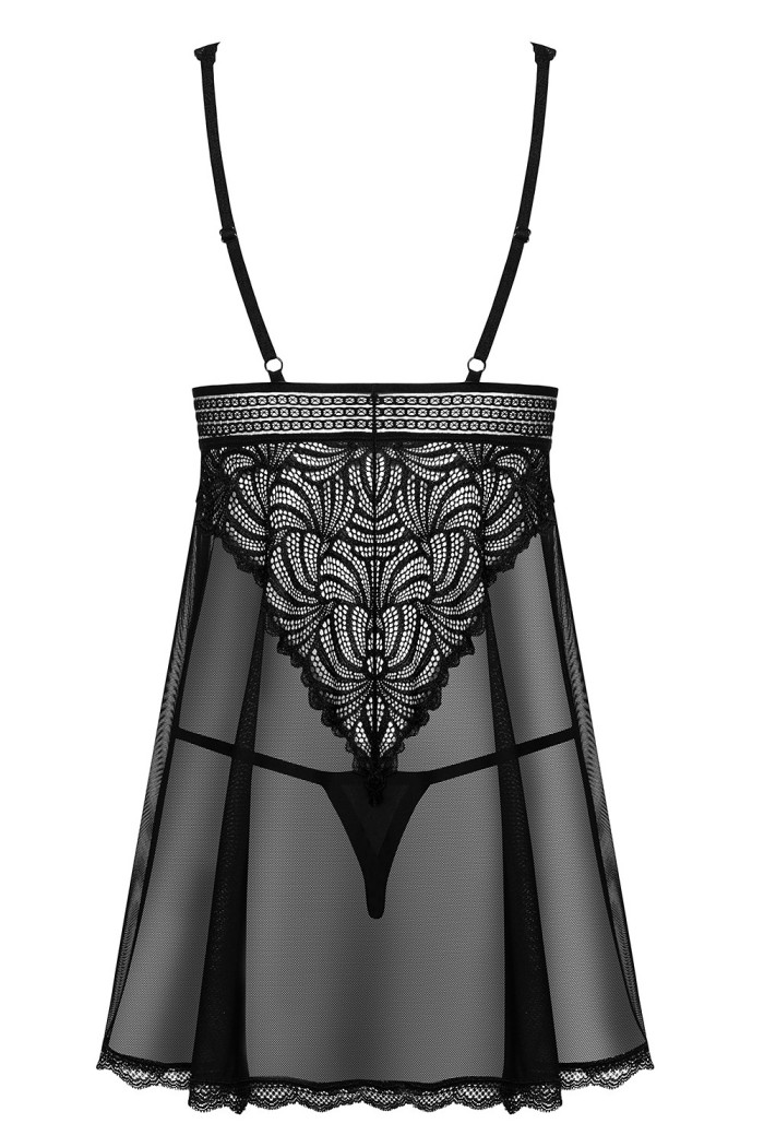 Прозорий бебідолл з трусиками Obsessive Sweetia babydoll