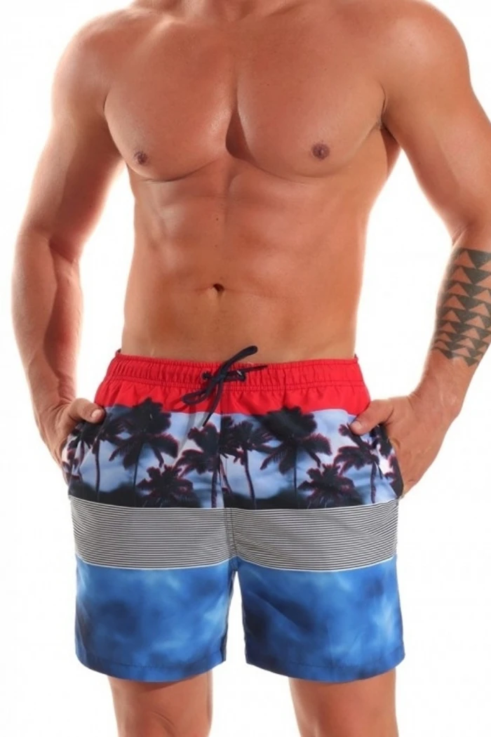 Мужские пляжные шорты с ярким принтом Jolidon B604I RI